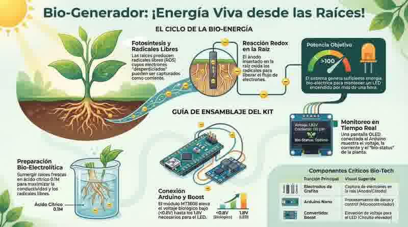 Generador Bio-Eléctrico — Electricidad desde la Fotosíntesis